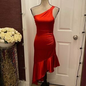 Jessica McClintock Vibrant Red dress, US2